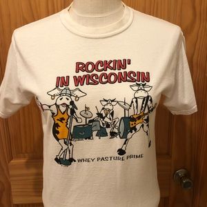 Gildan white Wisconsin statement “T”.